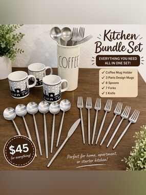 Stainless Steel Cutlery Bundle Set in Silver - Complete Home Dining Set